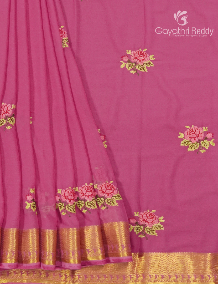 Chiffon Saree in Dusty Pink