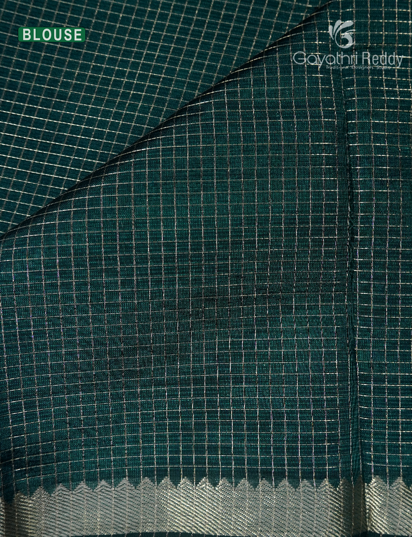 Pure Mangalagiri Langa Voni Set in Pink and Bottle Green