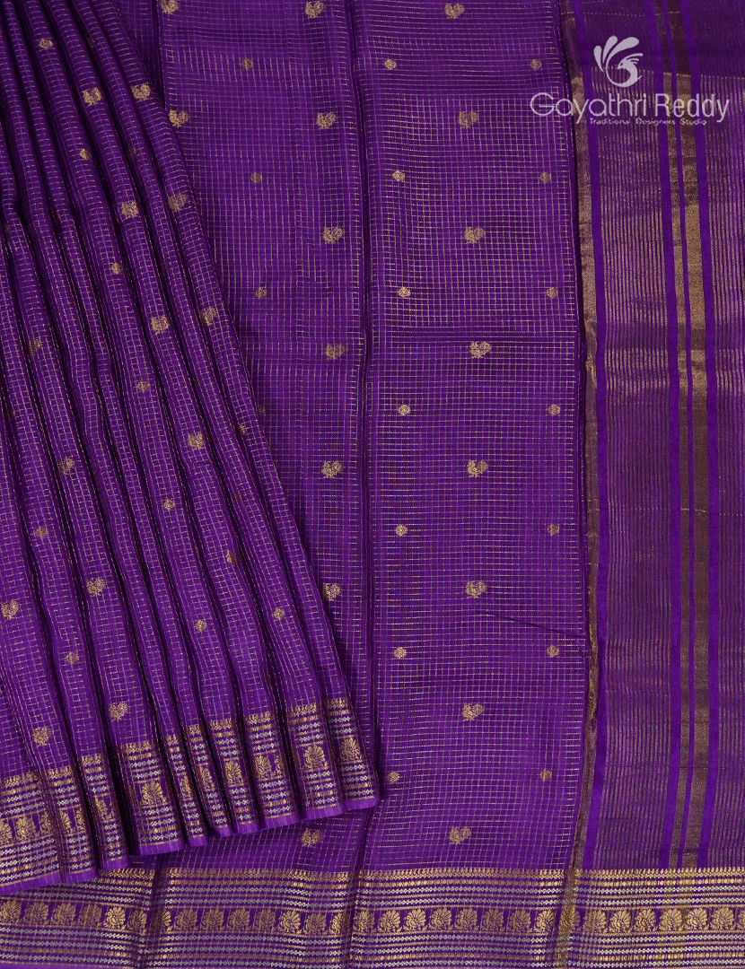 Semi Mysore Crepe Saree in Deep Purple