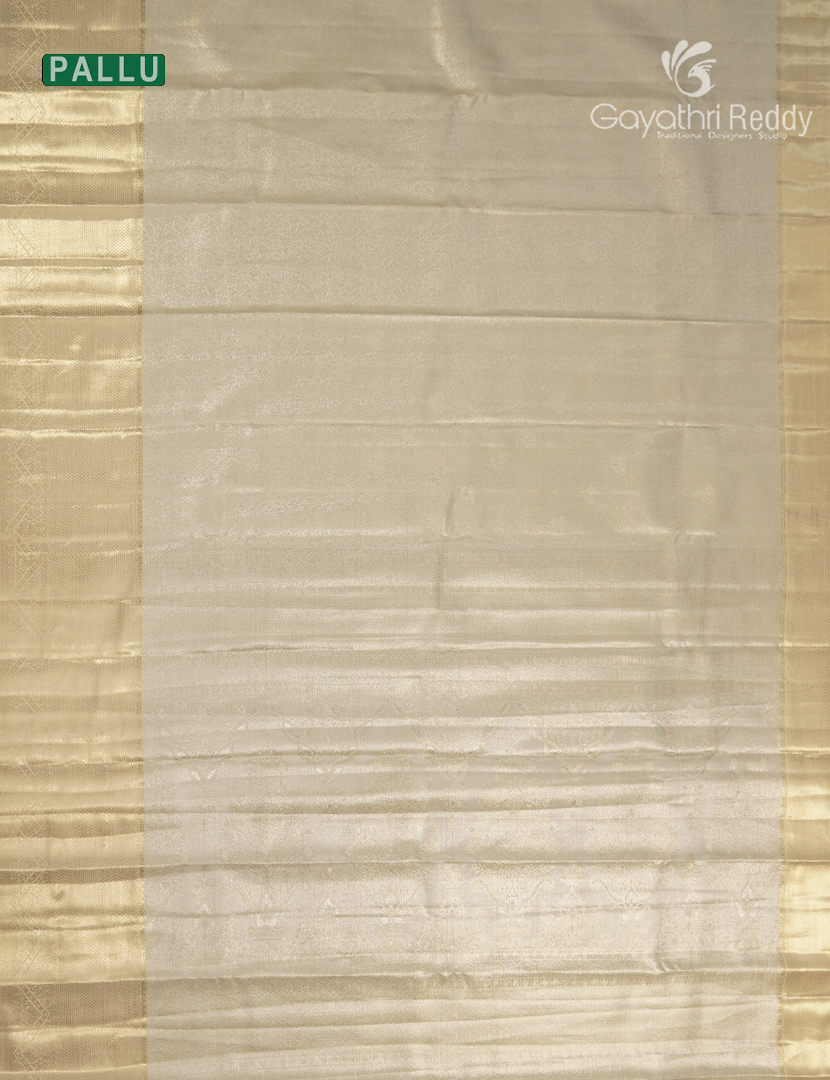 Semi Kanchipuram Silk Saree in Cream