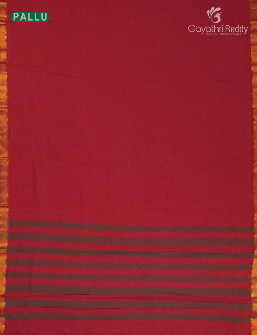Pure Narayanpet Cotton Saree in Red