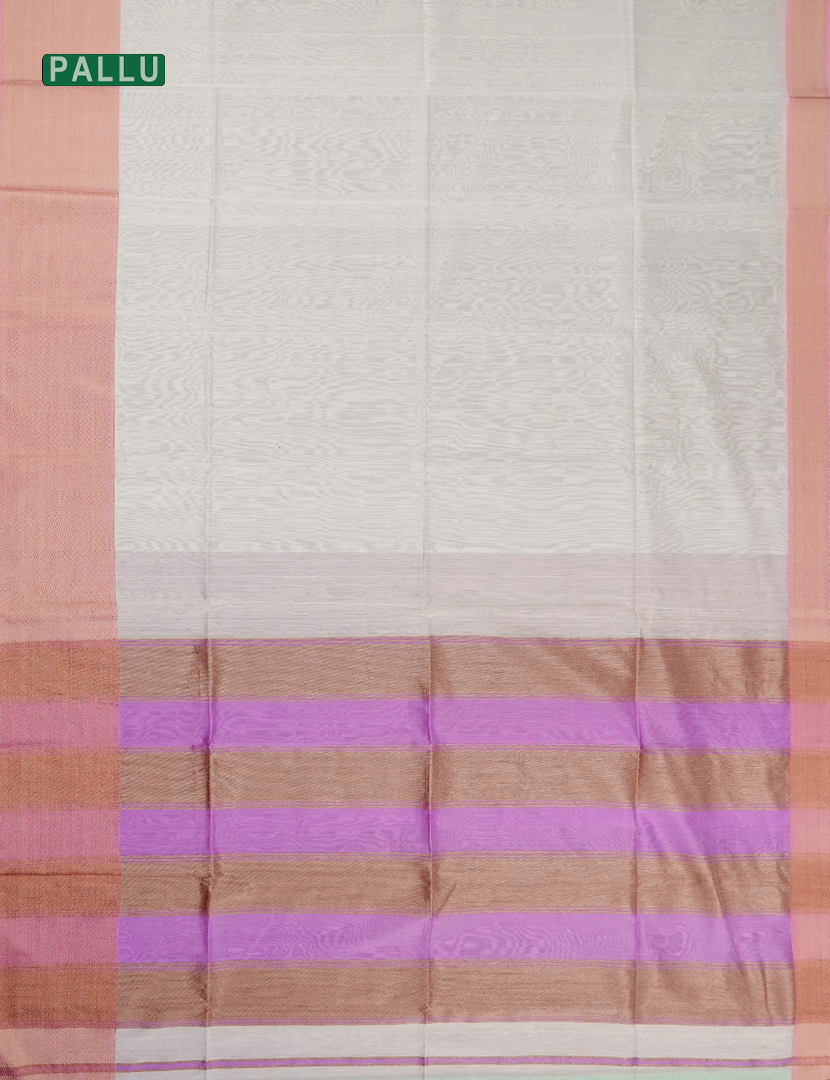 Pure Chanderi Sico Saree in Cream and Pink