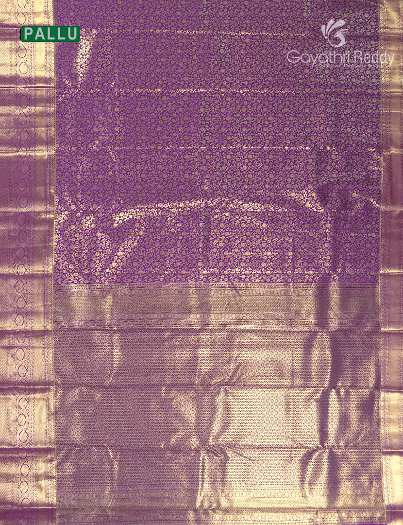 Semi Kanchipuram Silk Saree in Deep Purple