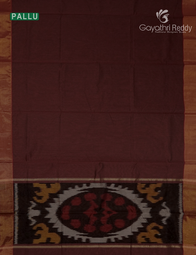 Semi Ikat Sico Saree in Maroon