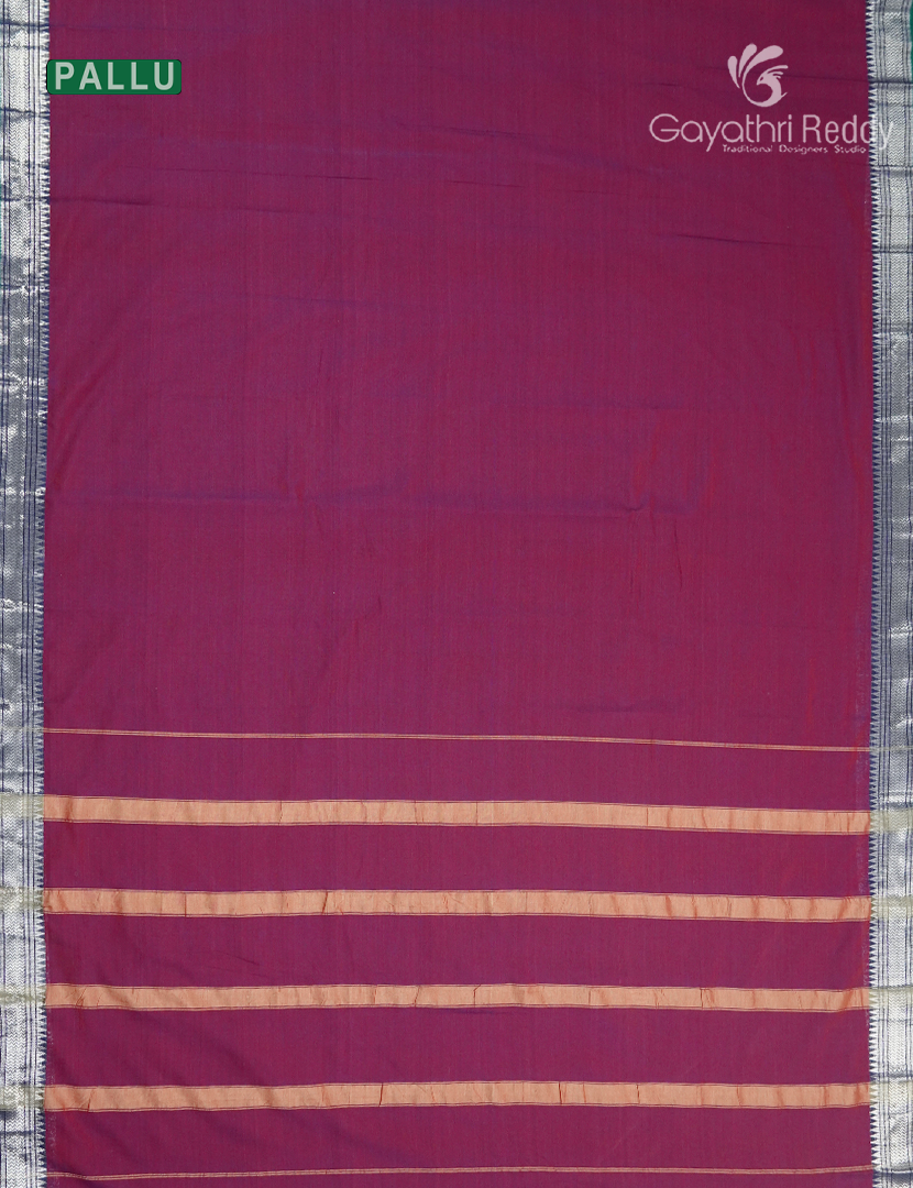 Pure Narayanpet Cotton Saree in Magenta