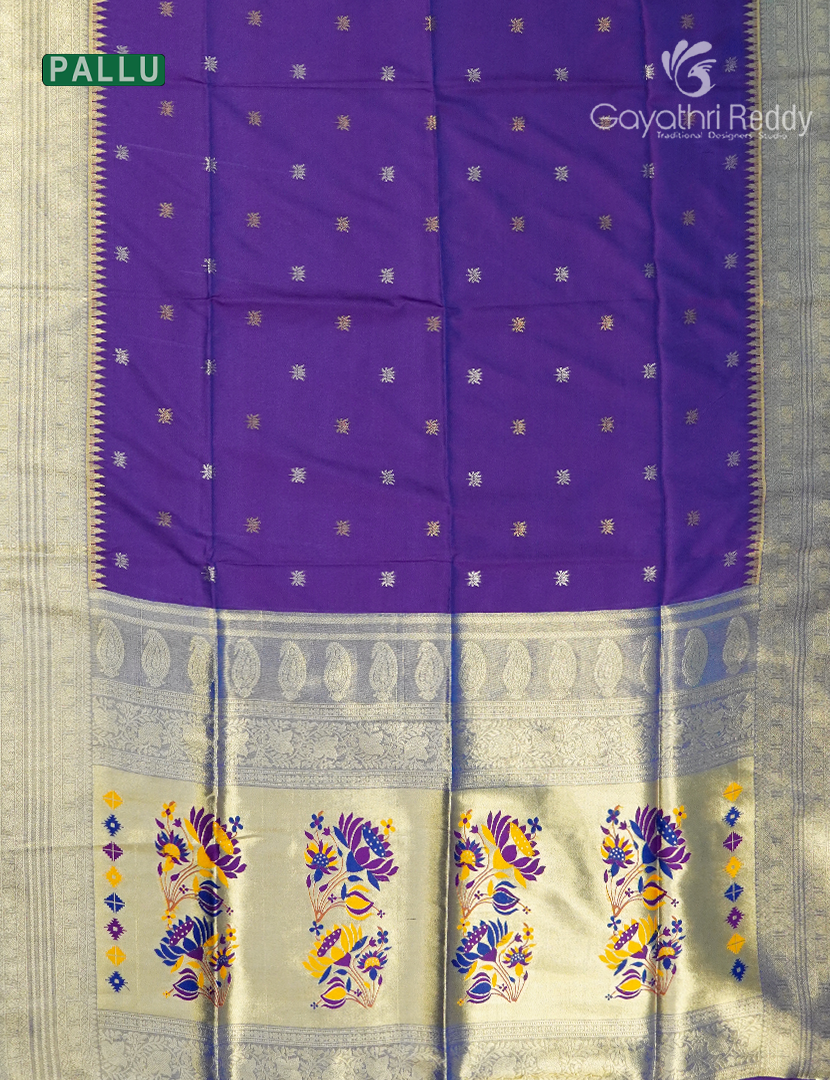 Semi Kanchipuram Art Silk Saree in Purple
