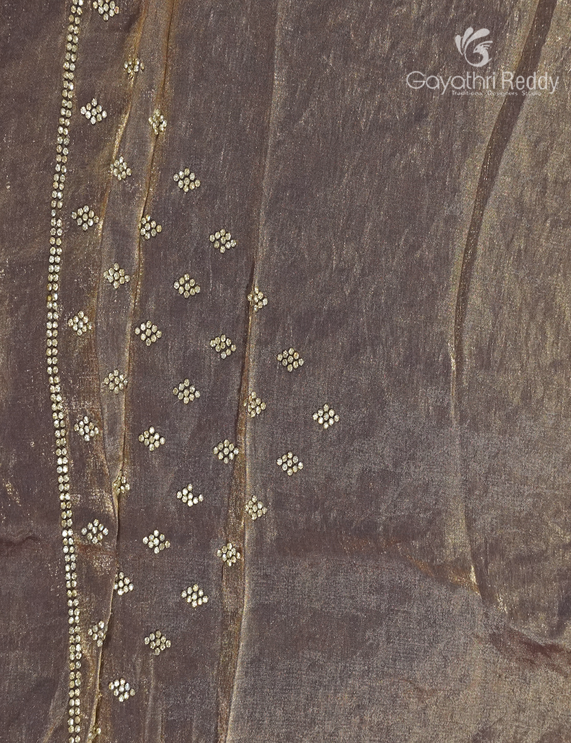 Organza Fancy Saree in Pastel Olive Green