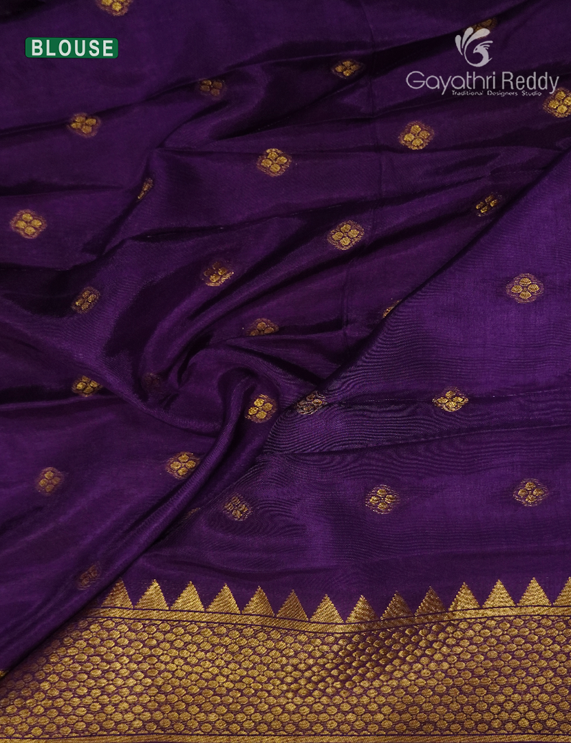 Pure Satin Silk Saree in Deep Violet