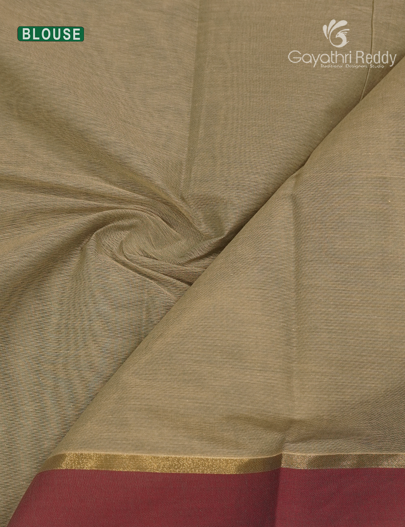 Pure Kanchi Cotton Saree in Light Beige