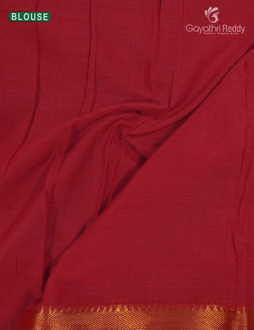 Pure Narayanpet Cotton Saree in Red