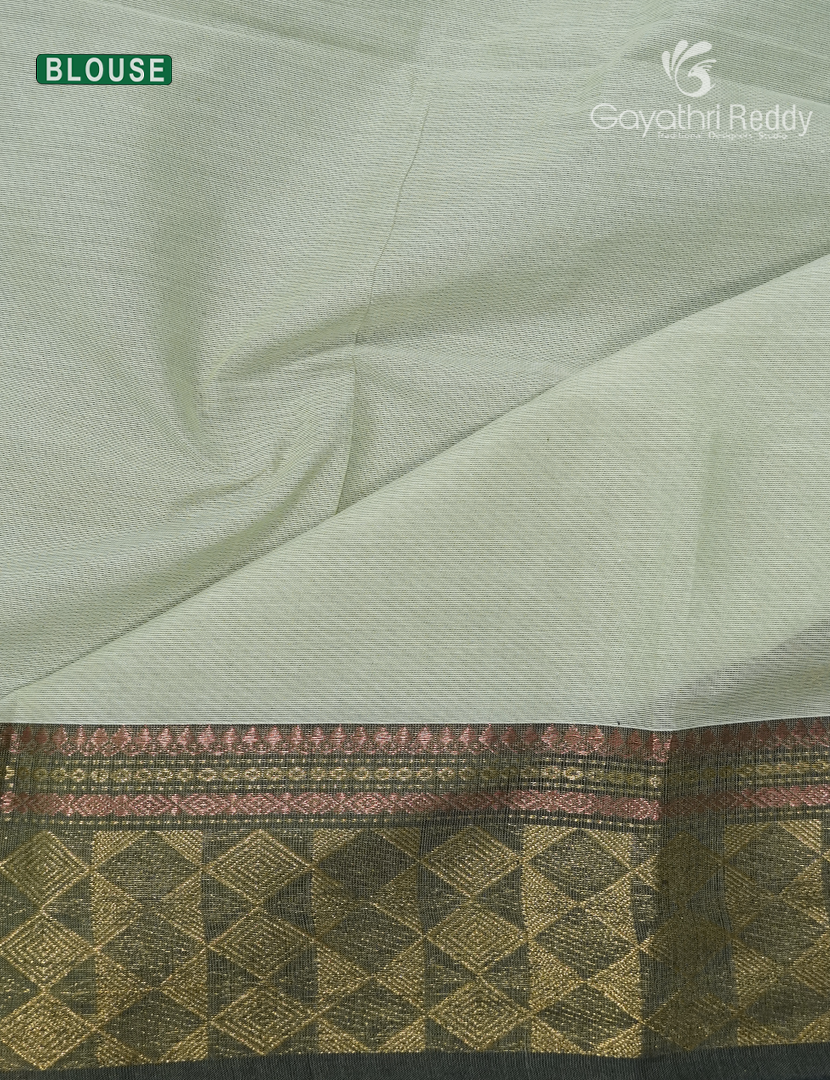Pure Handloom Cotton Saree in Light Pista Green