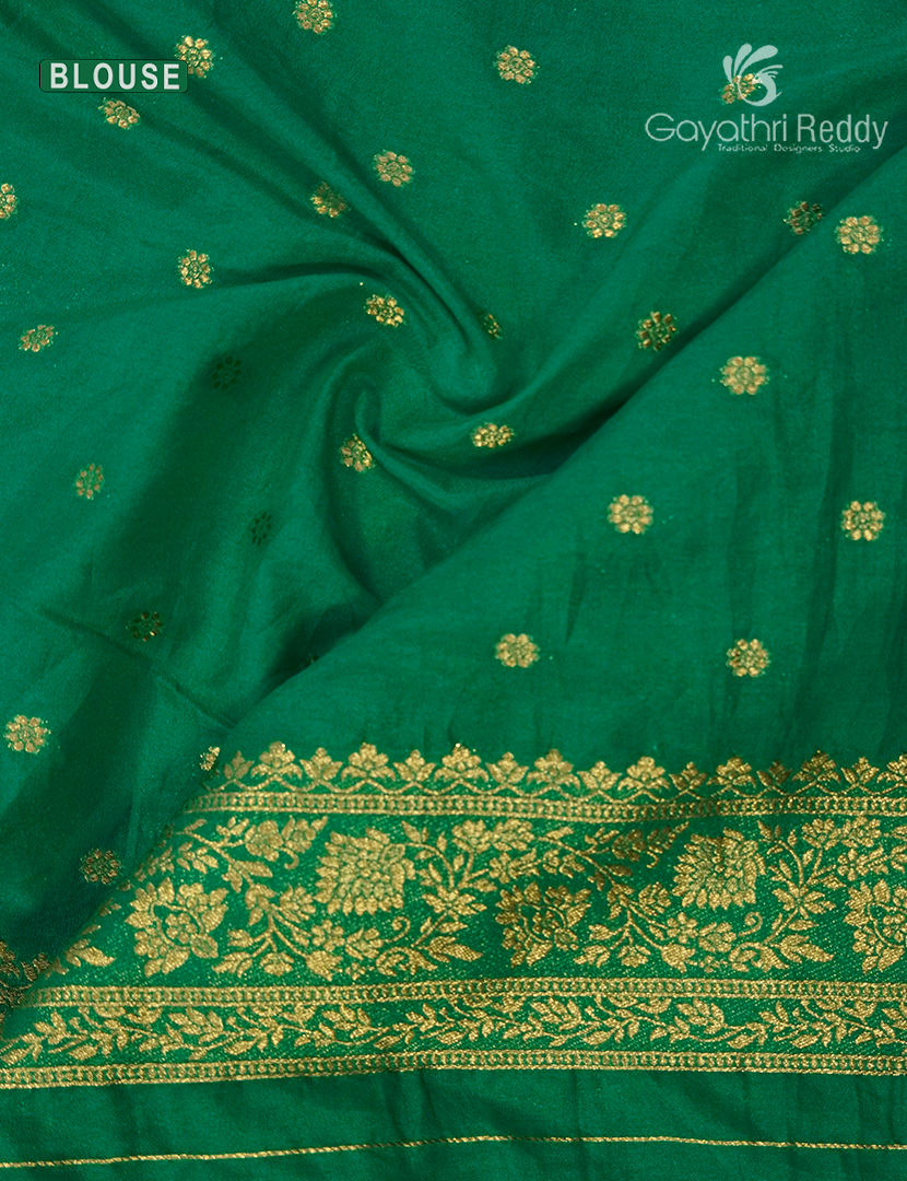 Banaras Georgette Saree in Rama Green