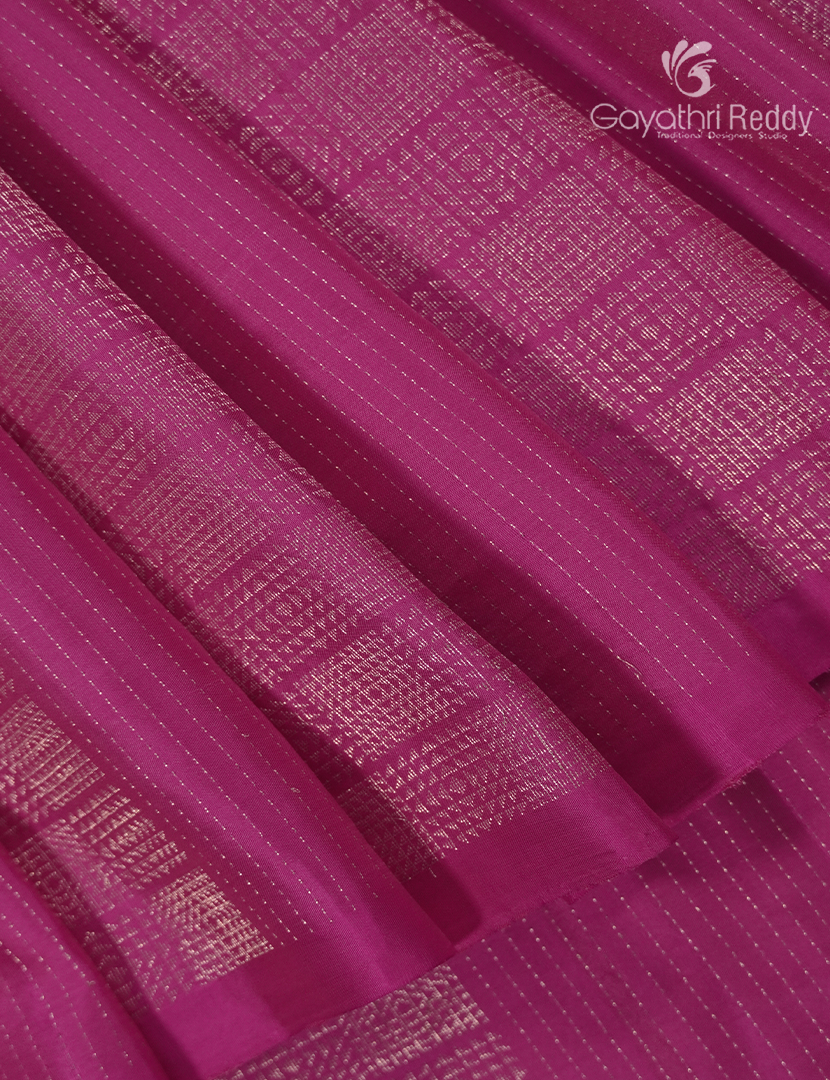 Pure Kanchipuram Light Weight Silk Saree in Rose Pink