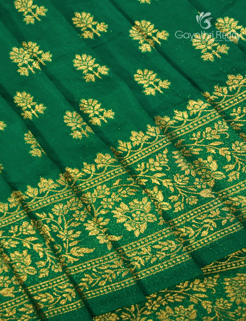 Banaras Georgette Saree in Rama Green