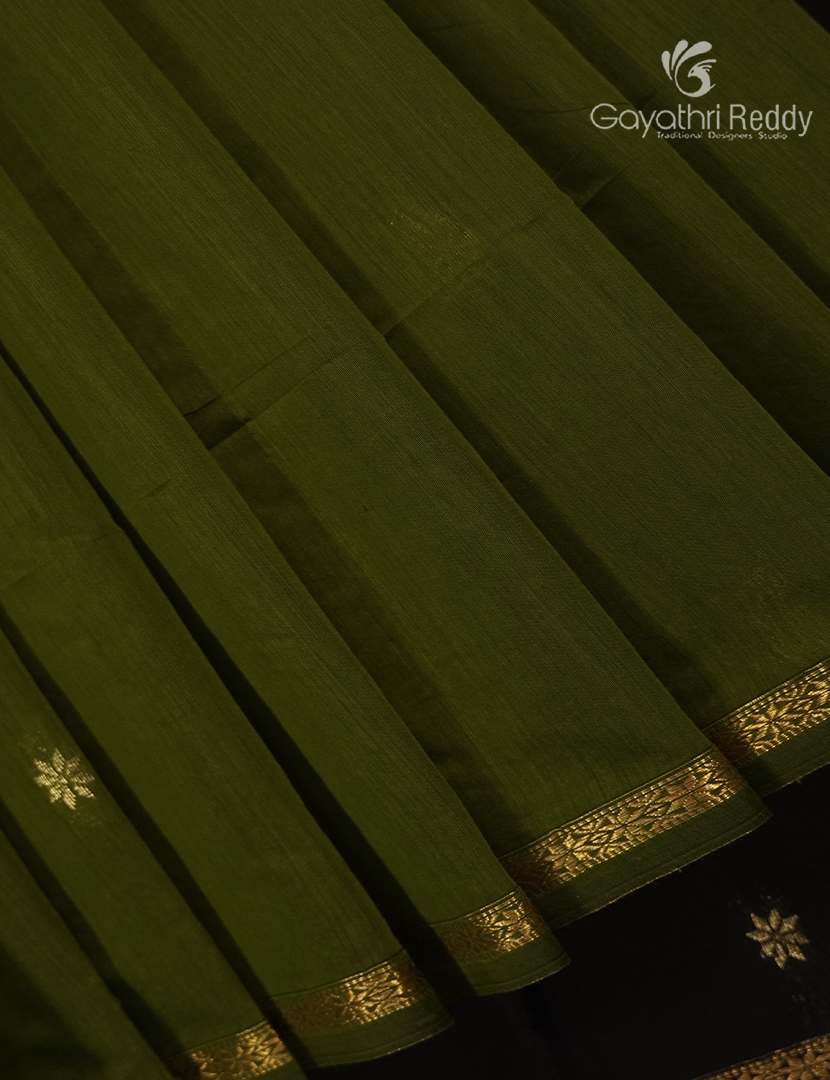 Sico Saree in Mehendi Green and Black