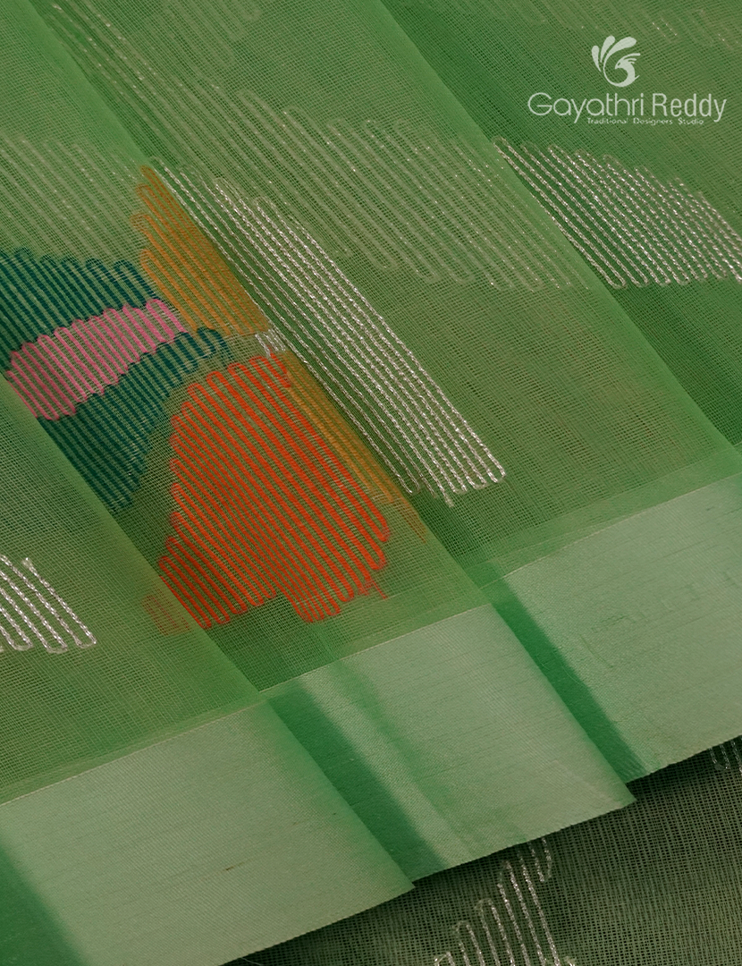 Pure Jamdani Kora Saree in Light Green