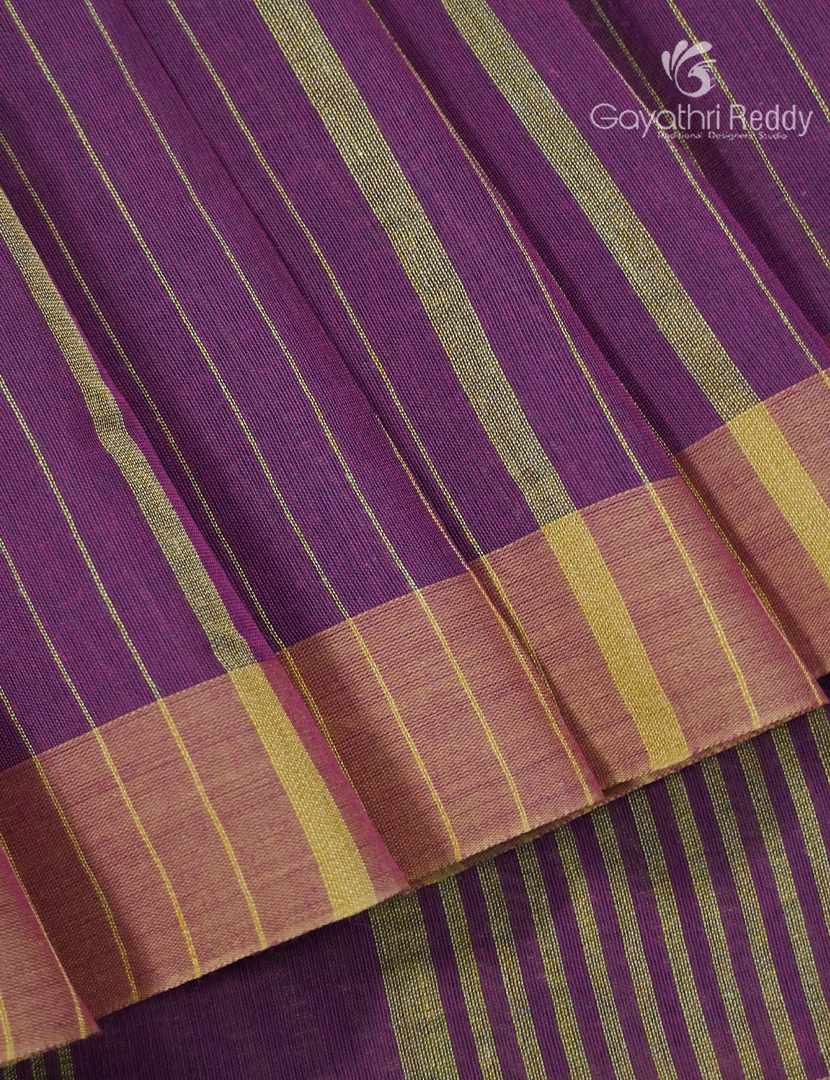 Pure Handloom Cotton Saree in Jamun