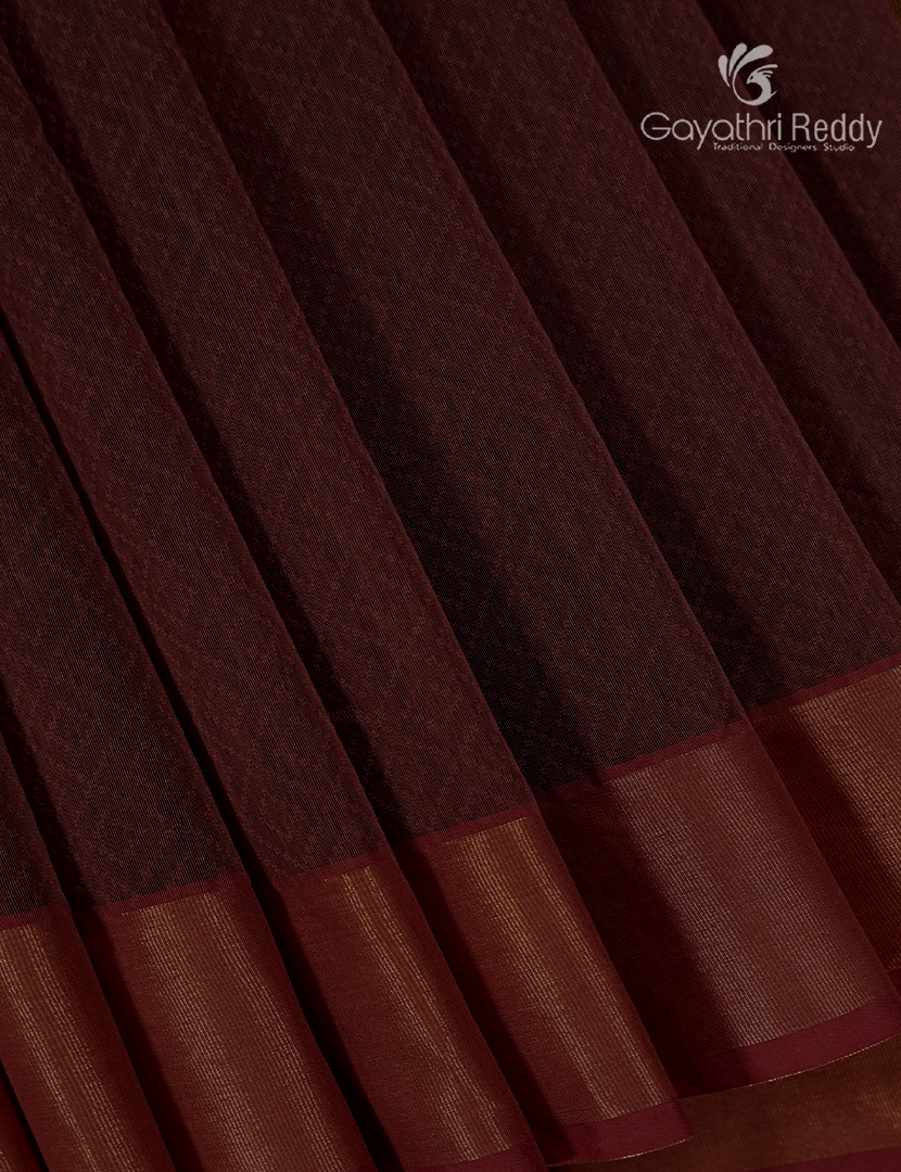 Semi Ikat Sico Saree in Maroon