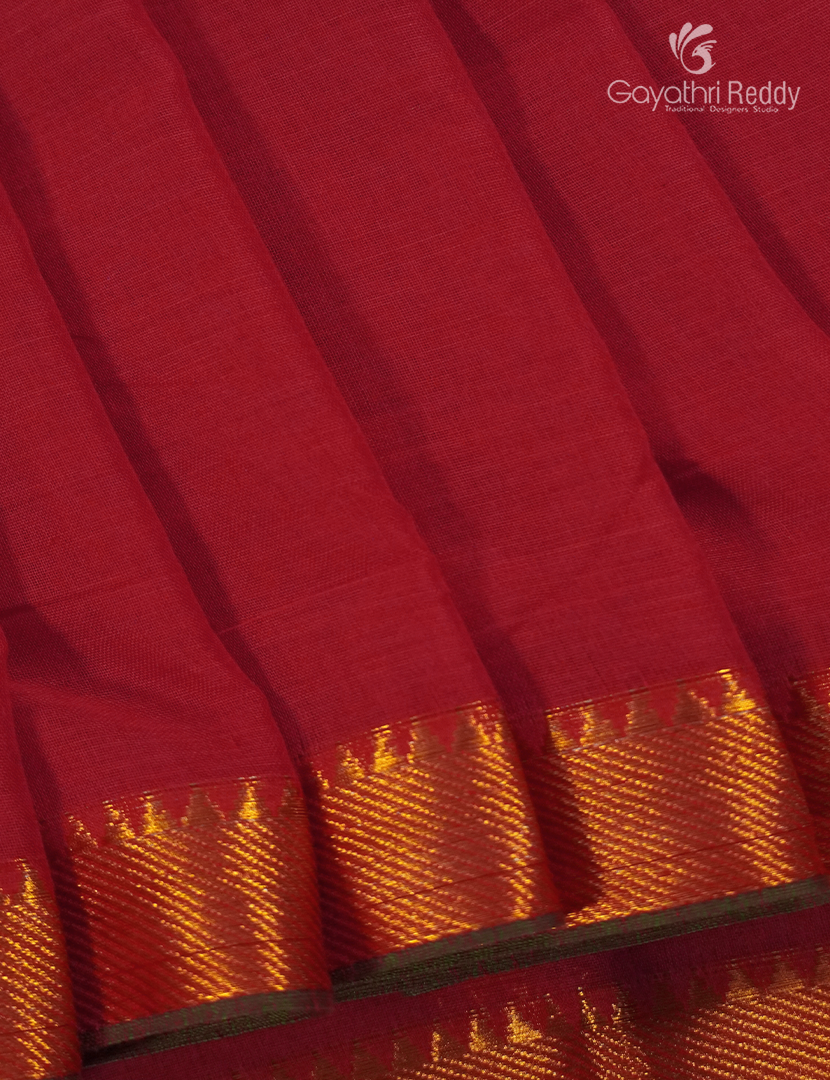 Pure Narayanpet Cotton Saree in Red