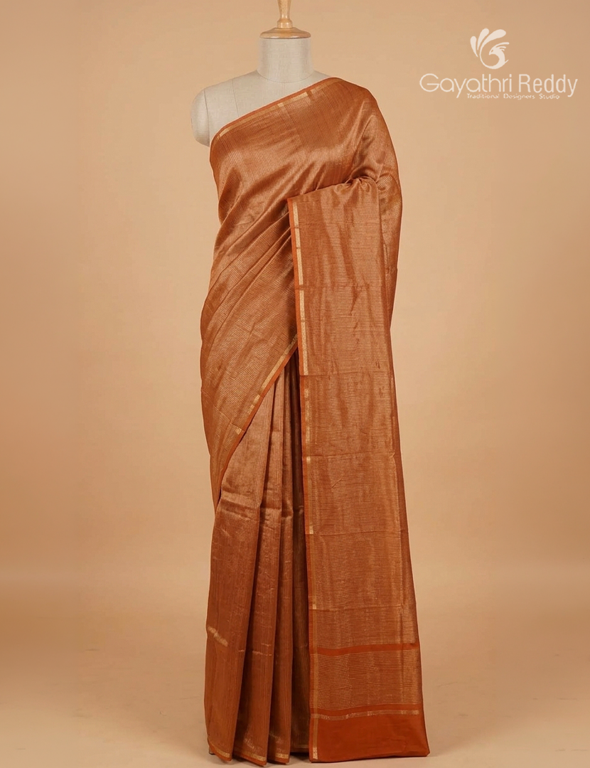 Pure Tissue Saree in Orange