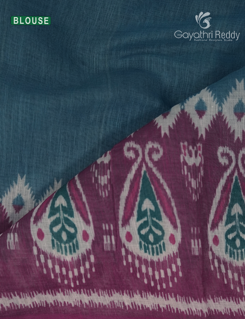 Linen Cotton Saree in Grey