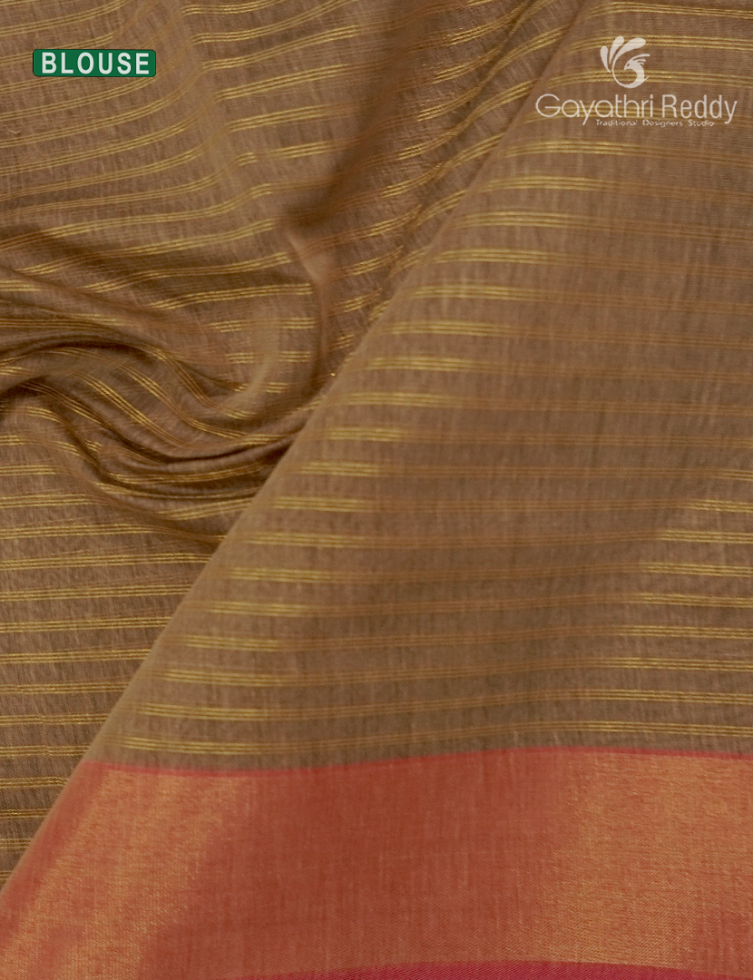 Semi Ikat Silk Saree in Beige