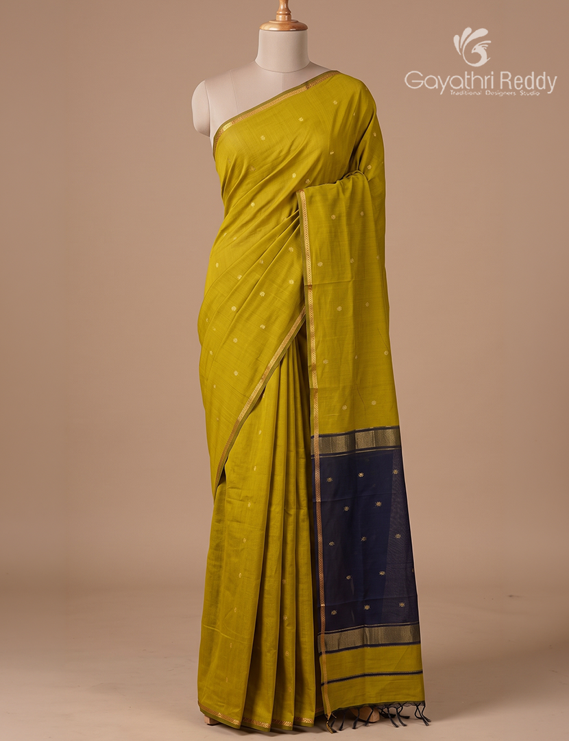 Sico Saree in Lime Green and Deep Violet