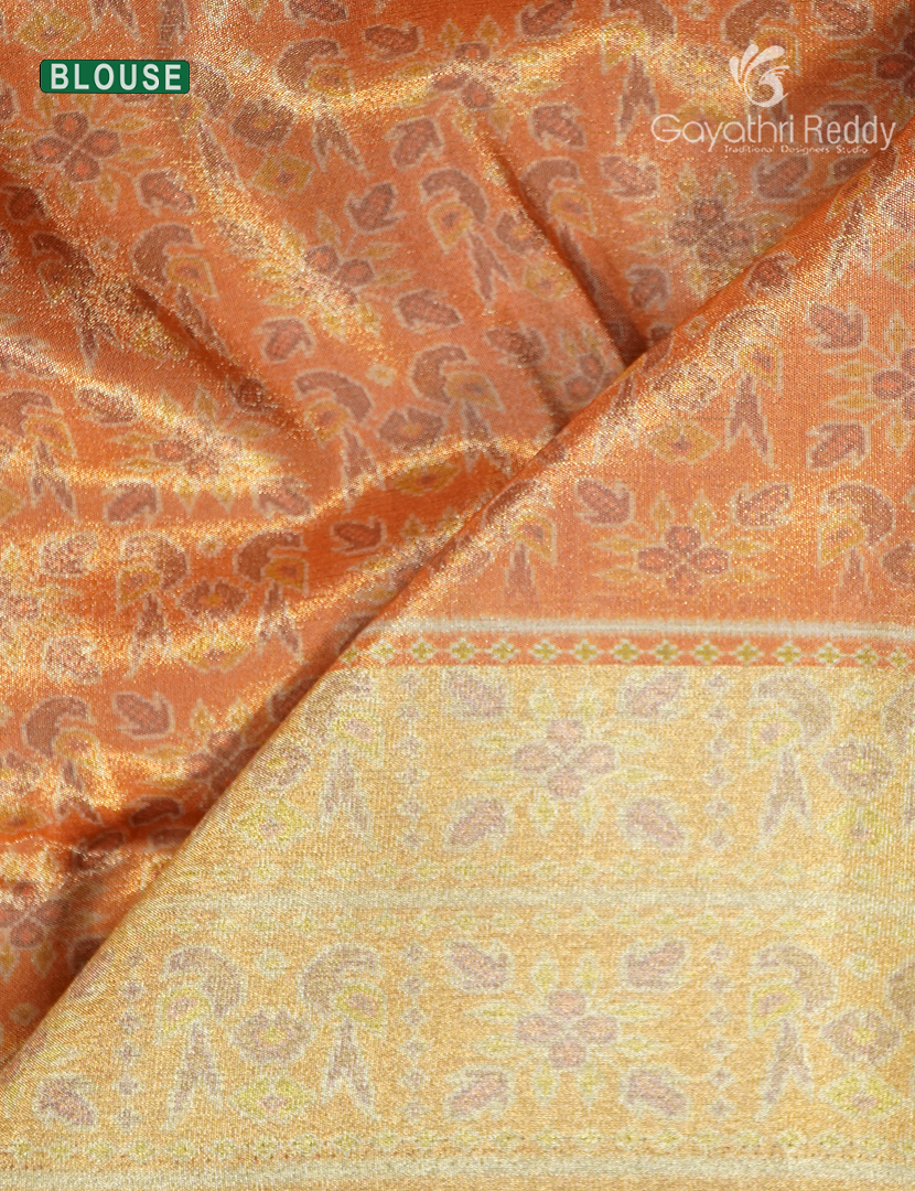 Semi Tussar Saree in Deep Violet and Pastel Peach