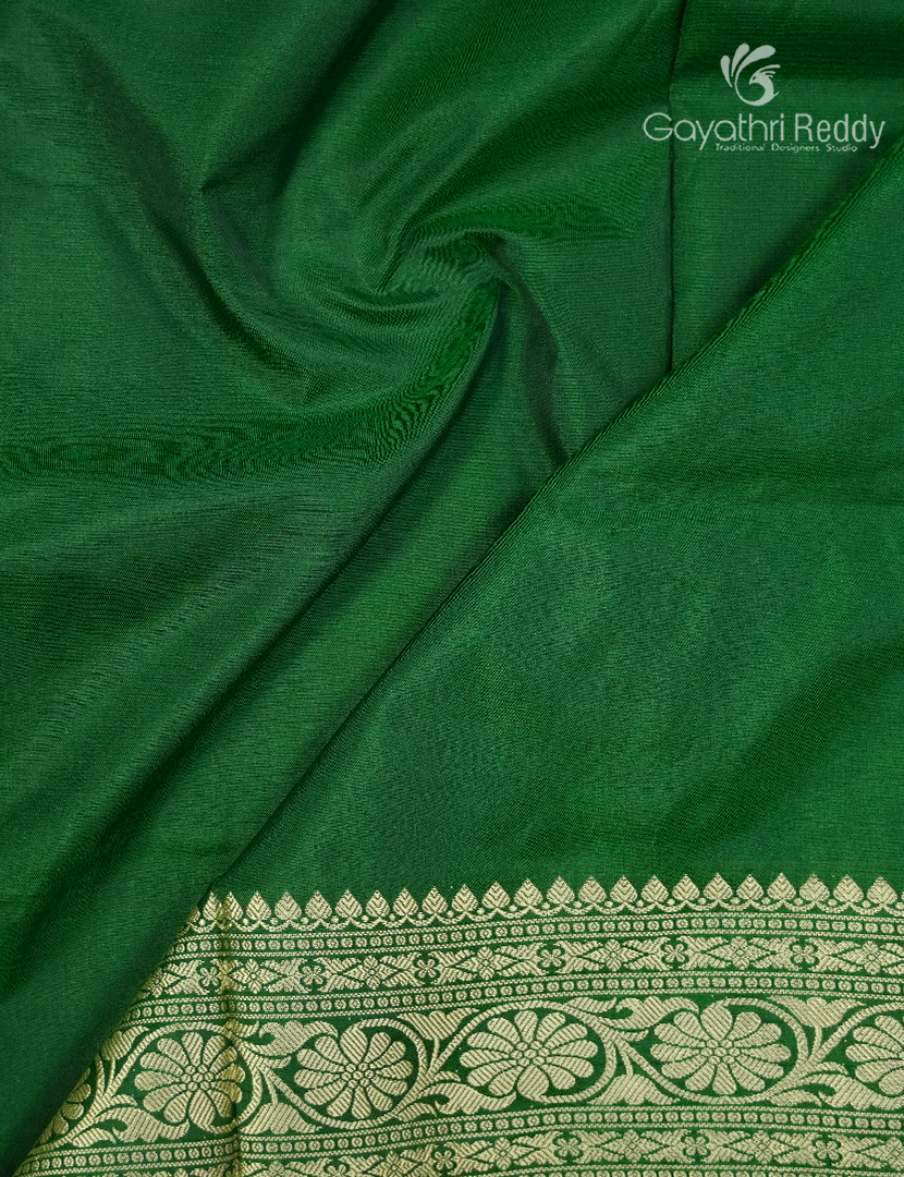 Pure Banaras Katan Silk Saree in Mango Green