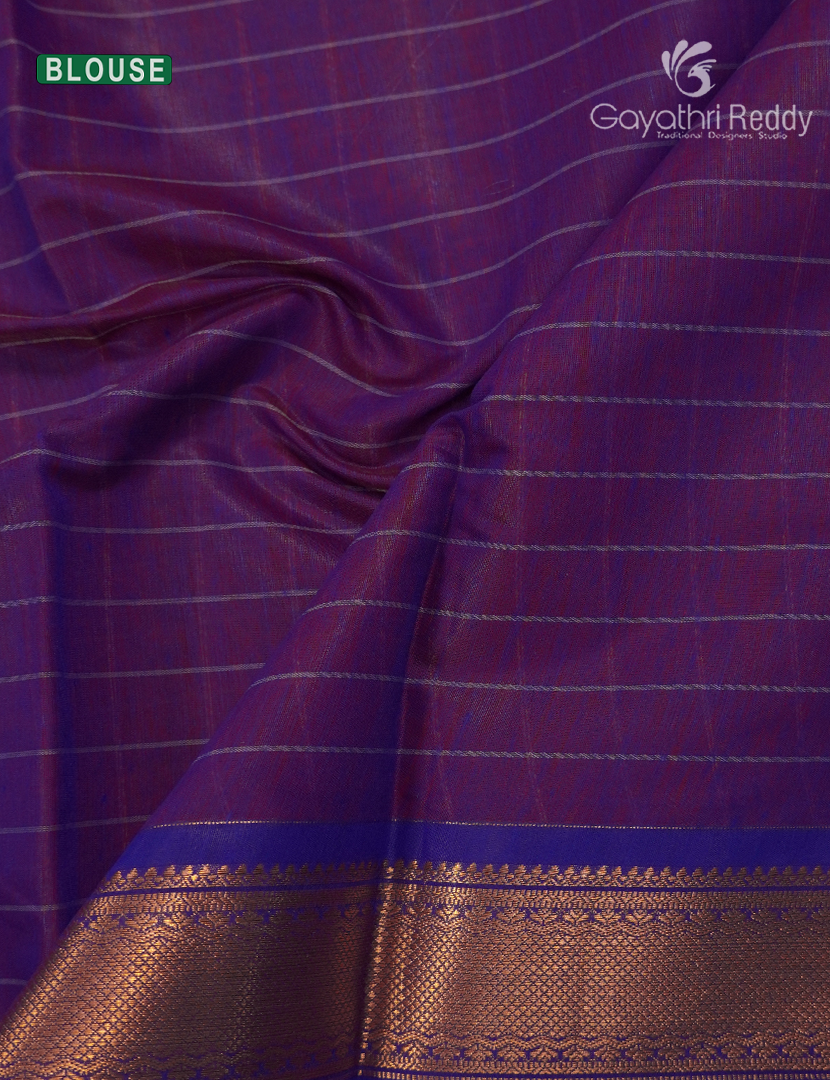 Kanchipuram Sico Saree in Red and Purple
