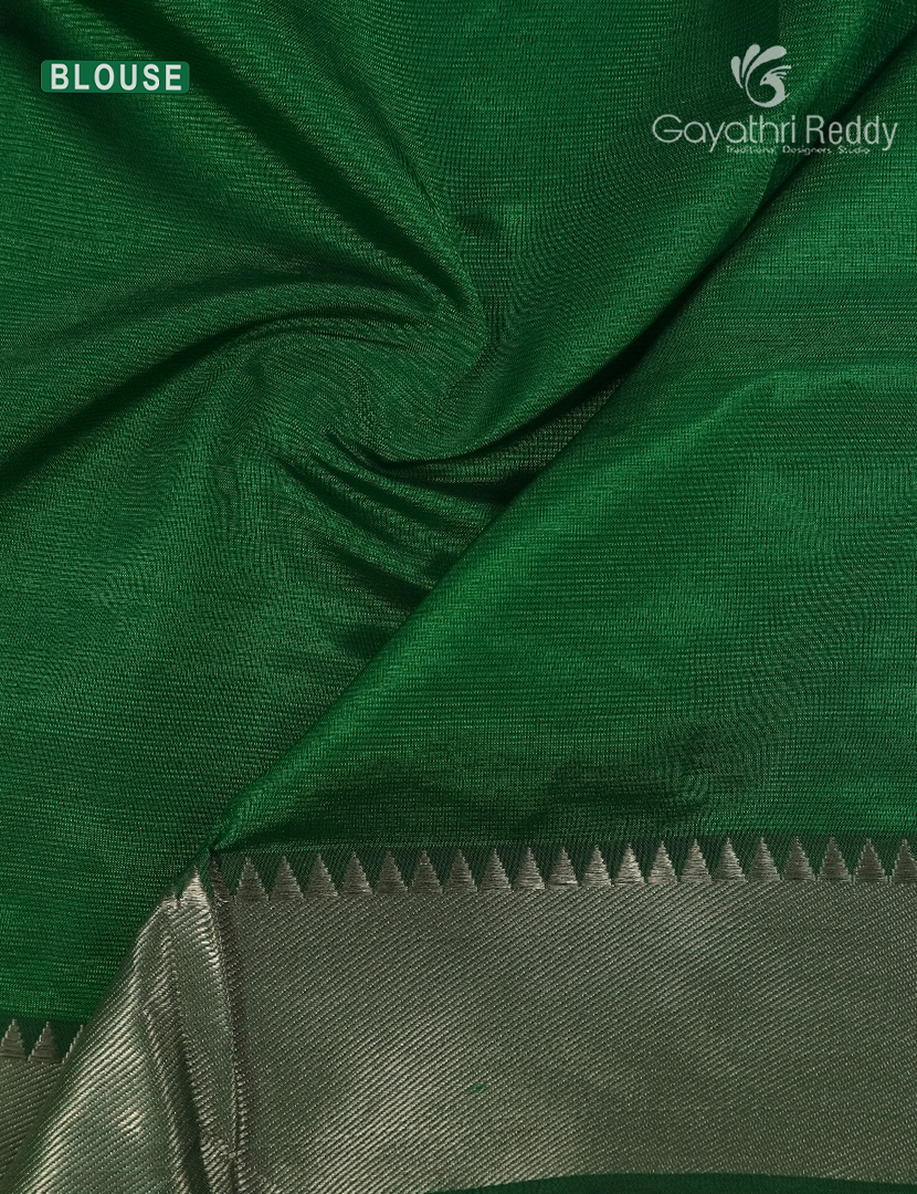 Mangalagiri Pattu Saree in Mango Green
