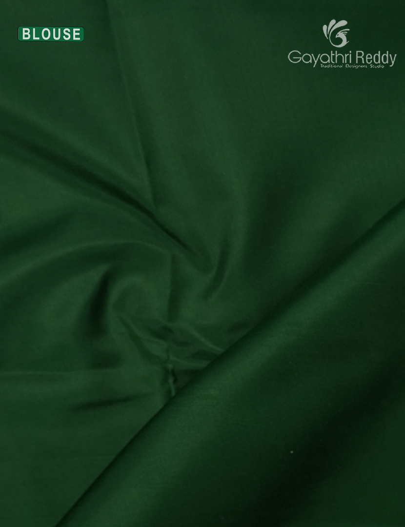 Pure Ikat Silk Saree in Bottle Green