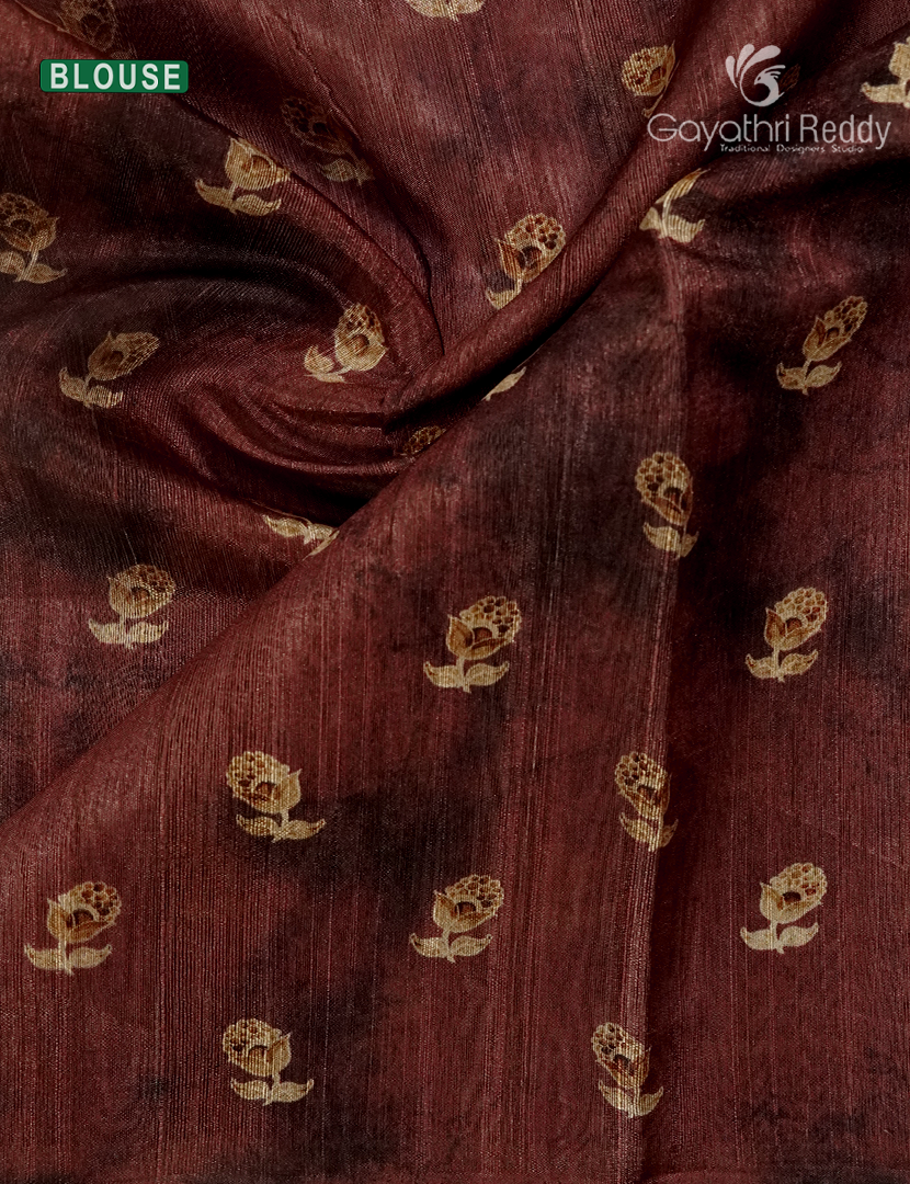 Semi Tussar saree in Light Brown