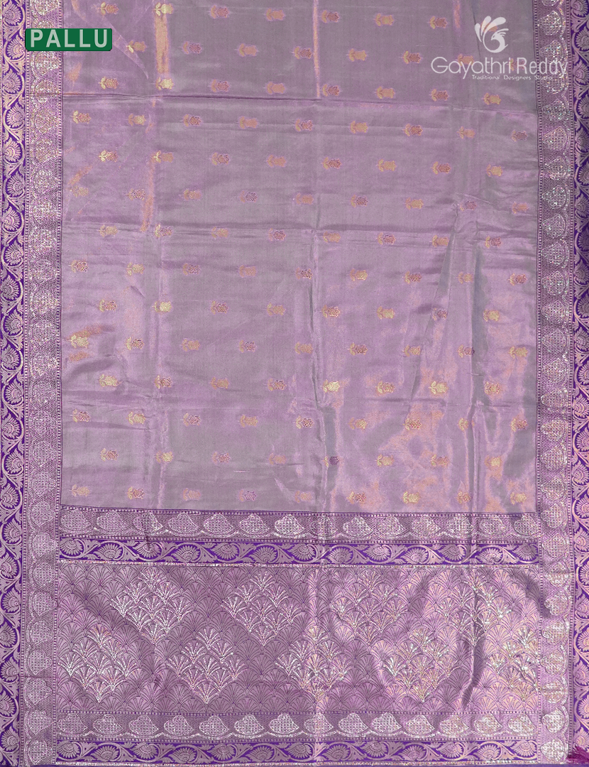Semi Kanchipuram Silk Fancy Saree in Light Purple and Regal Purple