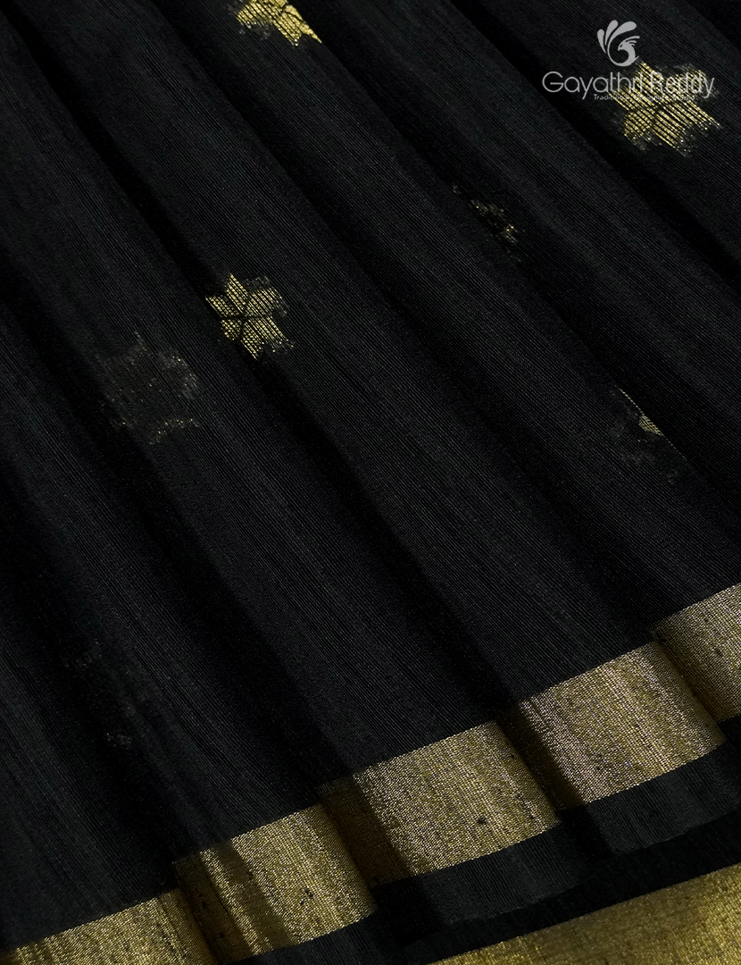 Pure Linen Saree in Black