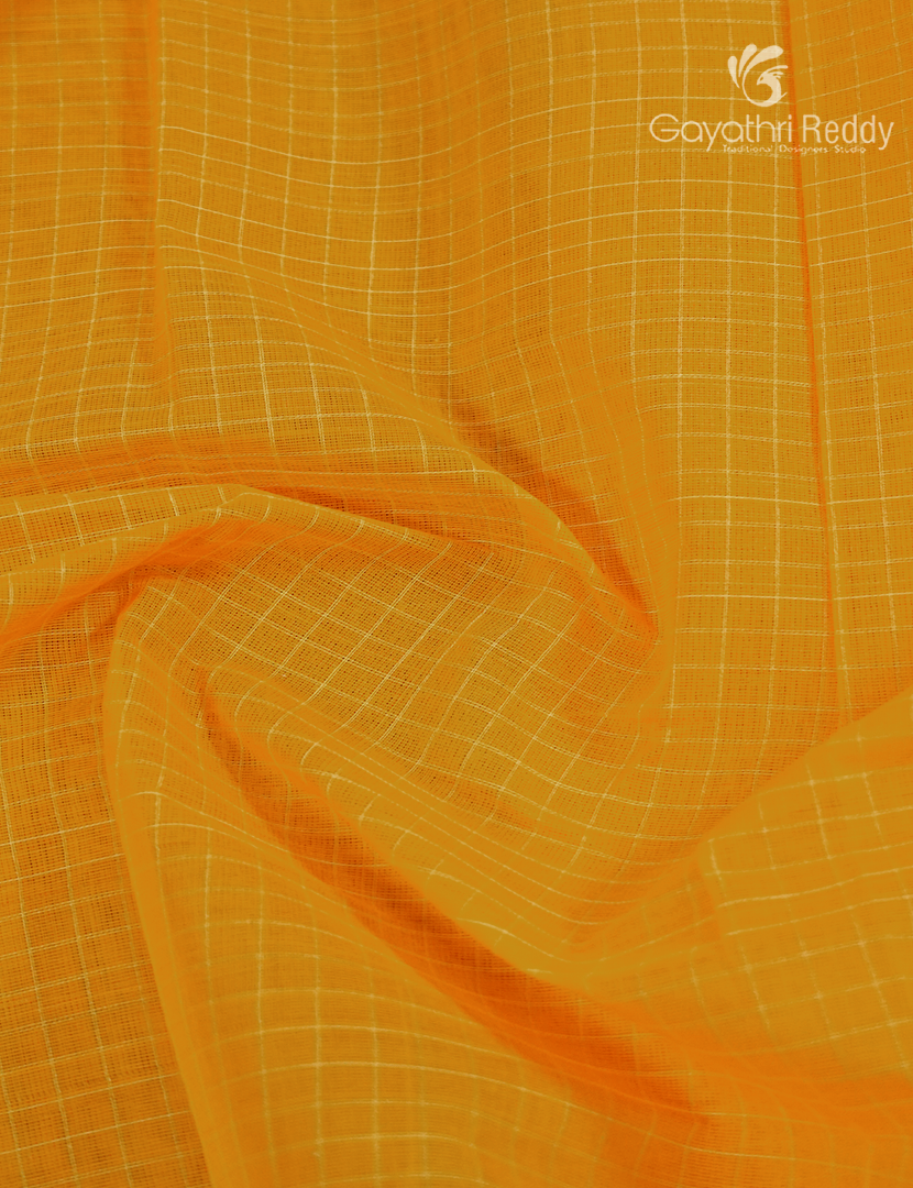 Pure Gadwal Cotton Saree in Yellow and Red