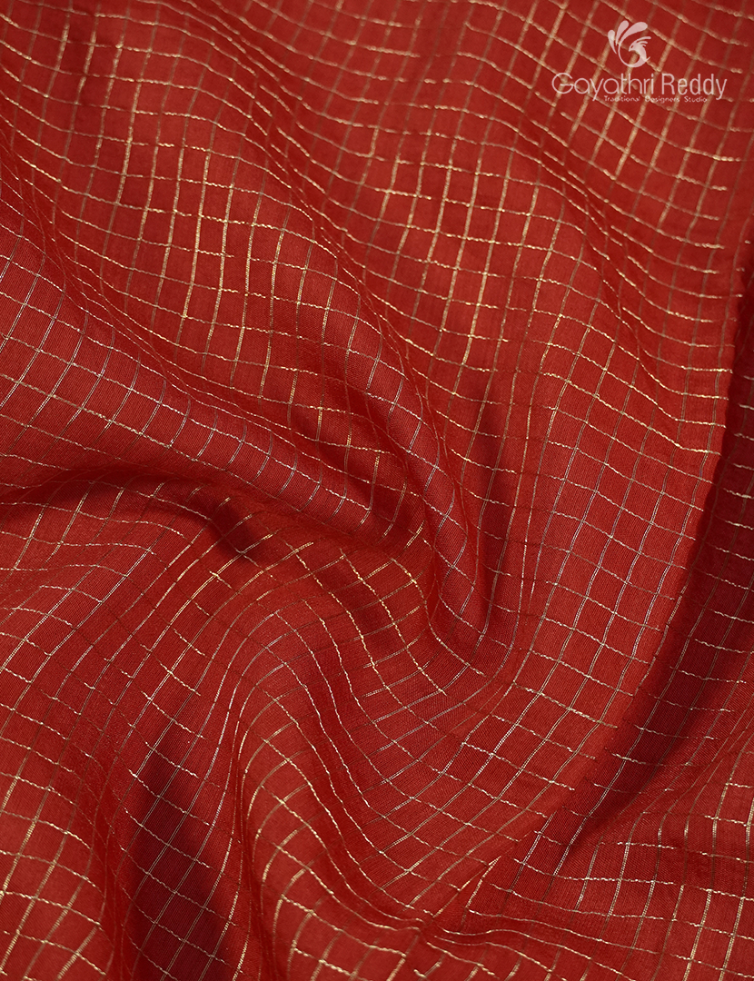 Semi Mysore Crepe Saree in Red and Peacock Blue