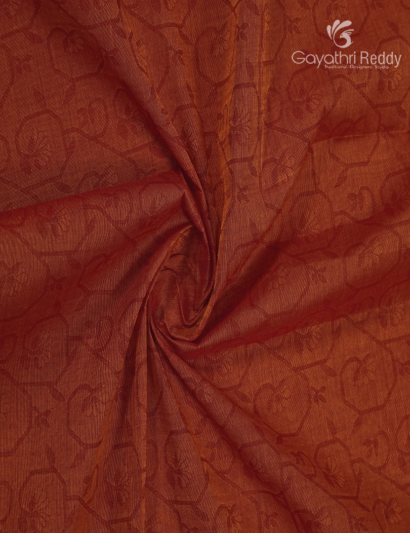 Pure Kanchi Cotton Saree in Orange