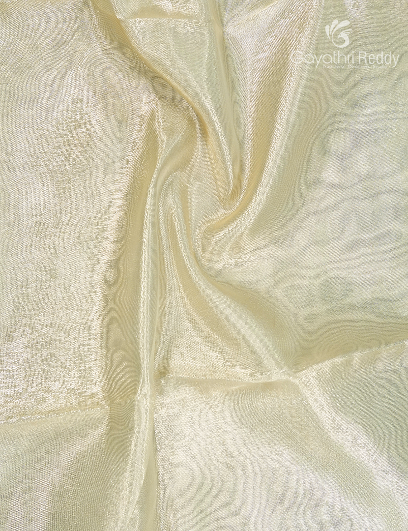 Semi Tissue Gadwal Saree in Cream and Sea Blue