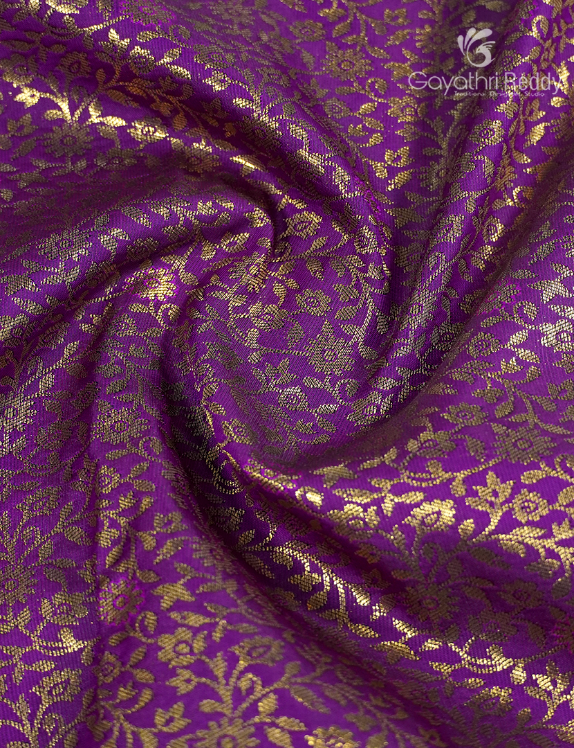 Semi Kanchipuram Silk Saree in Deep Purple