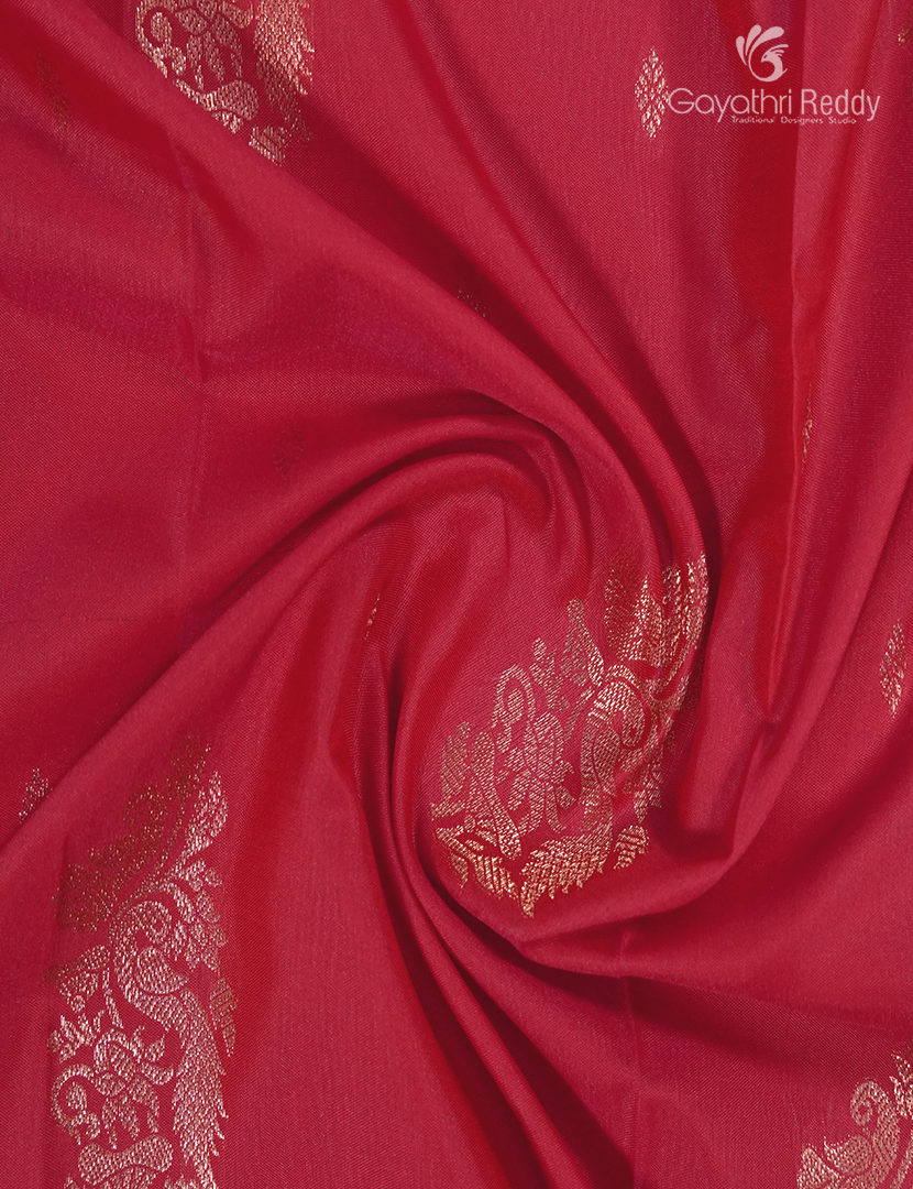 Semi Kanchipuram Art Silk Saree in Rani Pink