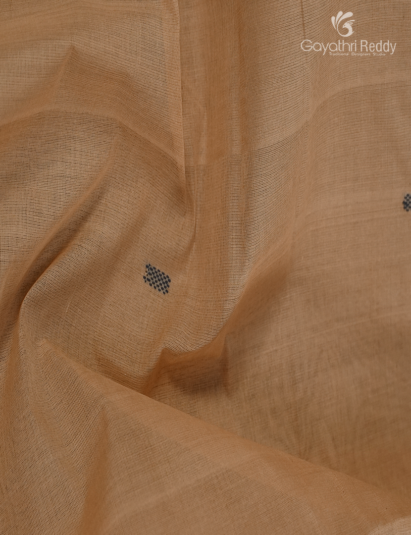 Pure Kanchi Cotton Saree in Beige and Red