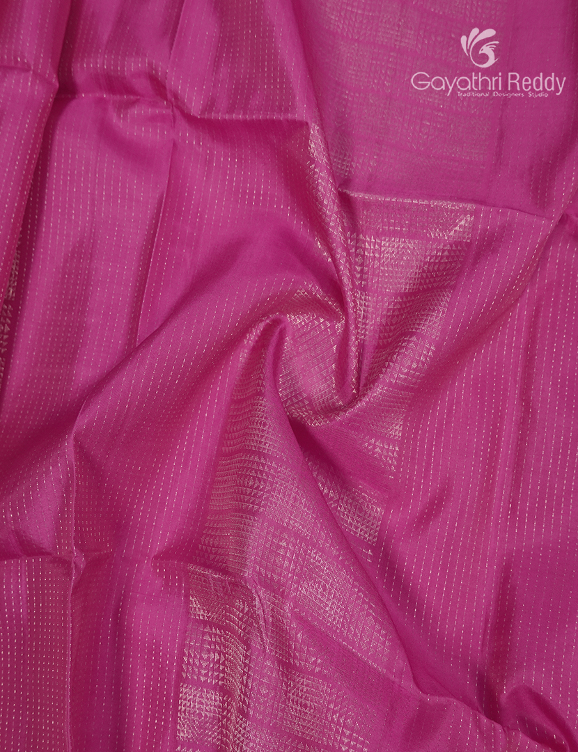 Pure Kanchipuram Light Weight Silk Saree in Rose Pink
