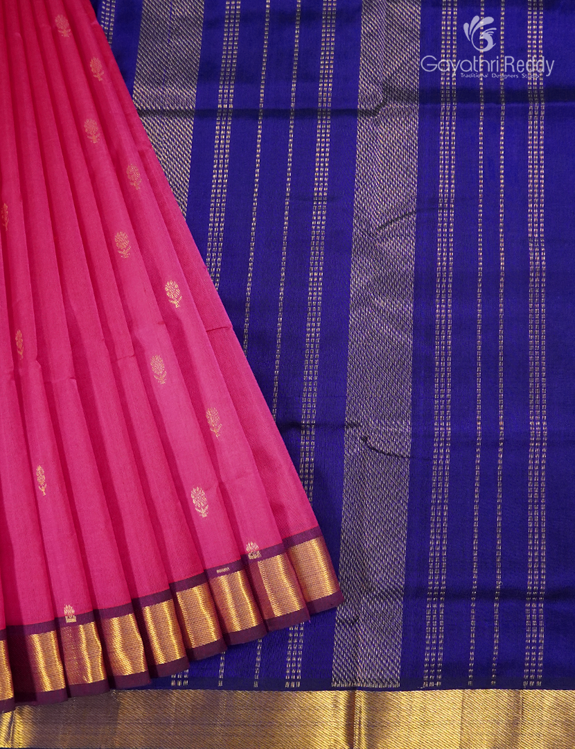 Pure Arani Sico Saree in Lotus Pink and Purple