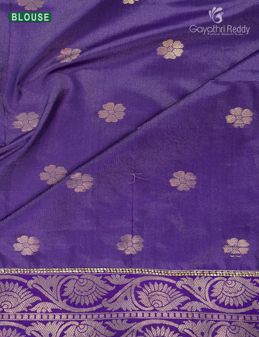 Semi Kanchipuram Silk Fancy Saree in Light Purple and Regal Purple