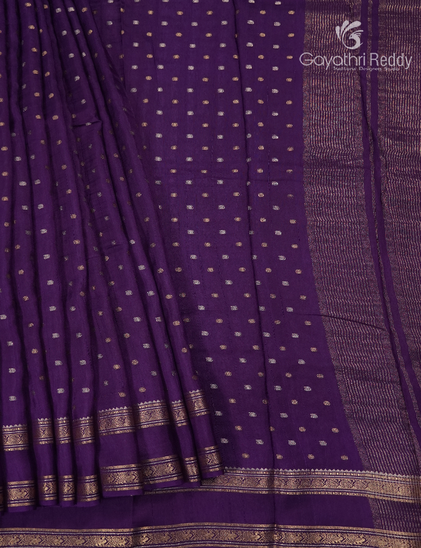 Semi Mysore Crepe Saree in Purple