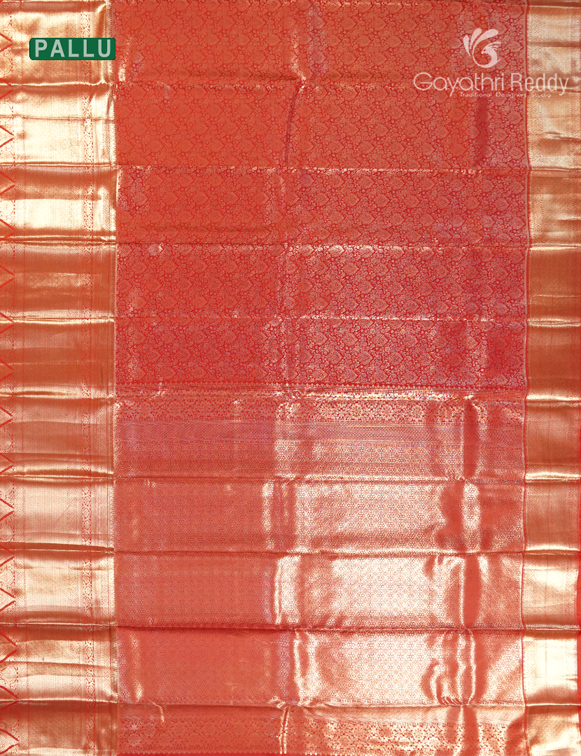 Semi Kanchipuram Silk Saree in Orange