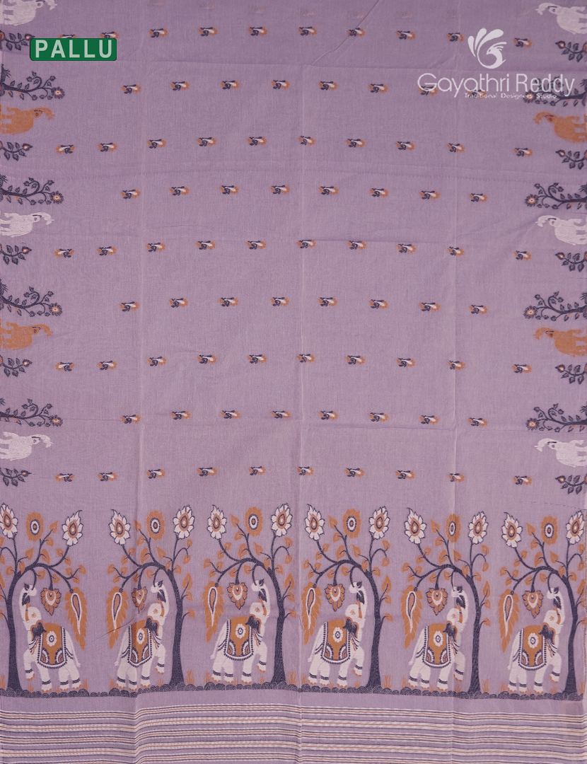 Jamdani Cotton Saree in Lavender