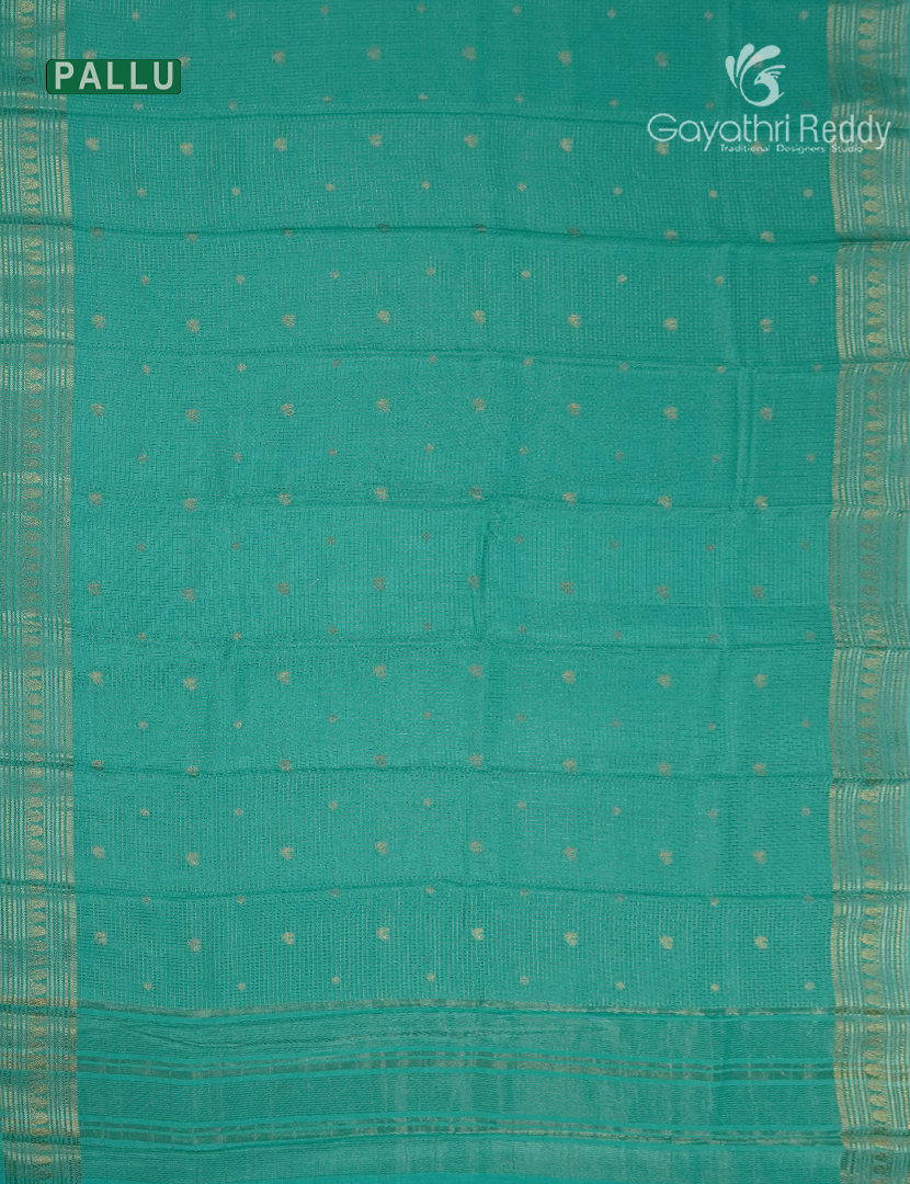Semi Mysore Crepe Saree in Sea Foam Green