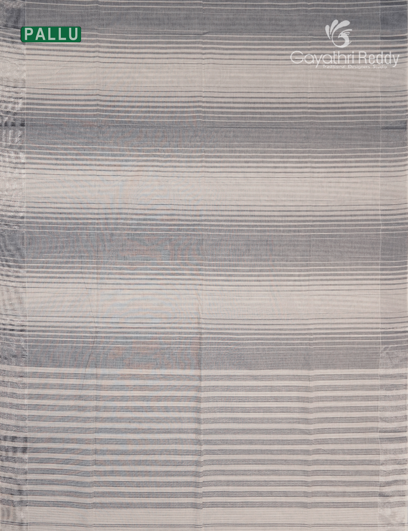 Pure Kanchi Cotton Saree in Cream and Grey